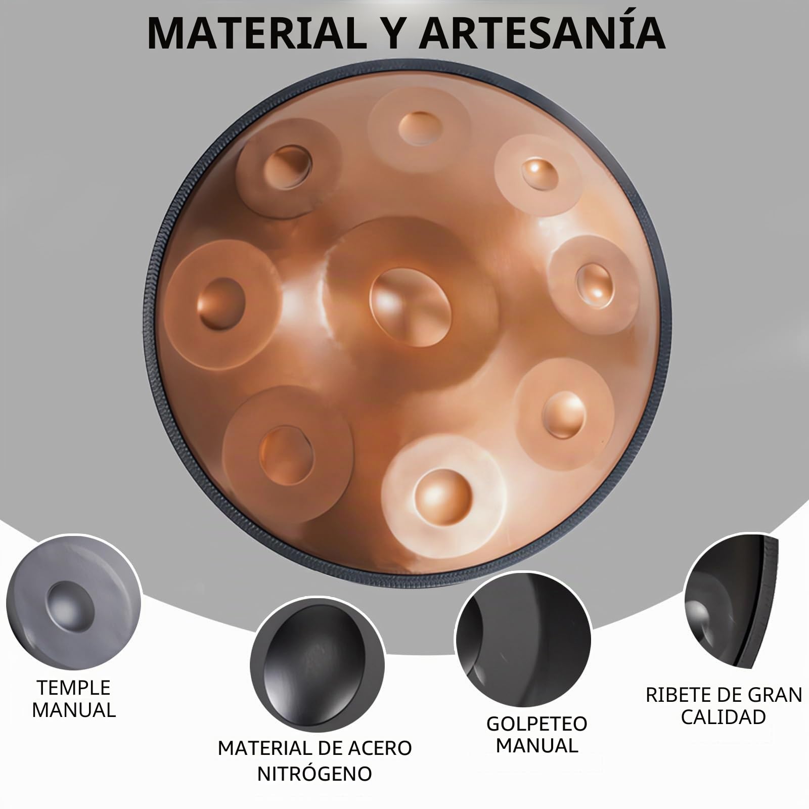 Handpan Drum 432Hz/440Hz, 9/10/12 Notas Instrumento De Percusión De 55cm con Trípode, Handpan De Acero para Meditación, Yoga Y Sanación Sonora (Color : 440Hz, Size : 12 Notes)