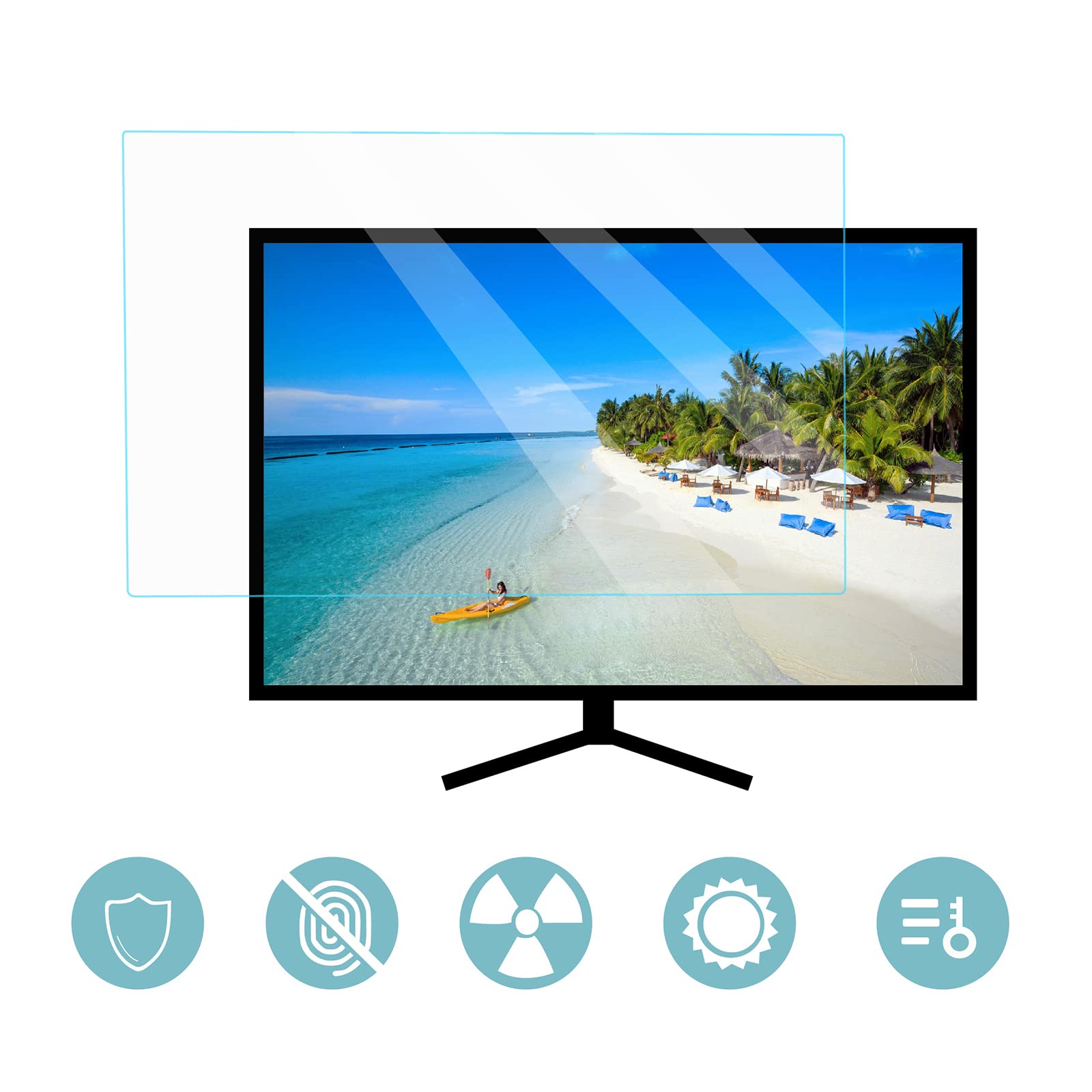 Protecteur D'écran D'ordinateur 24-27 Pouces, Anti Lumière Bleue, Anti-Empreintes Digitales, Convient Aux Écrans LCD, LED, 4k OLED, QLED,24.6inch(531x299mm)