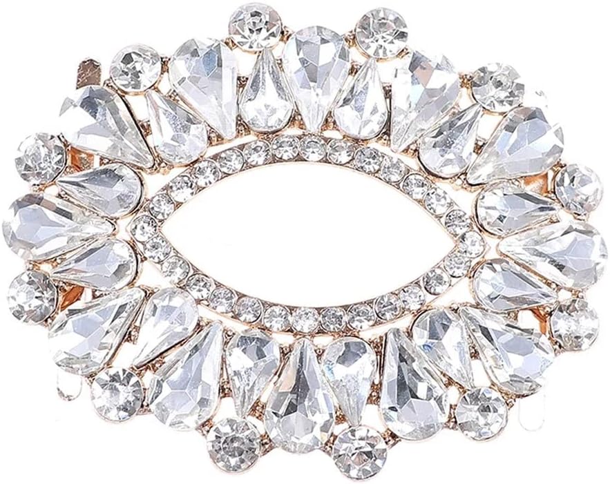 1 PC Grey Color Rhinestone Metal Shoe Buckle Women Bridal Shoe Clips Shoes Decoration Accessories