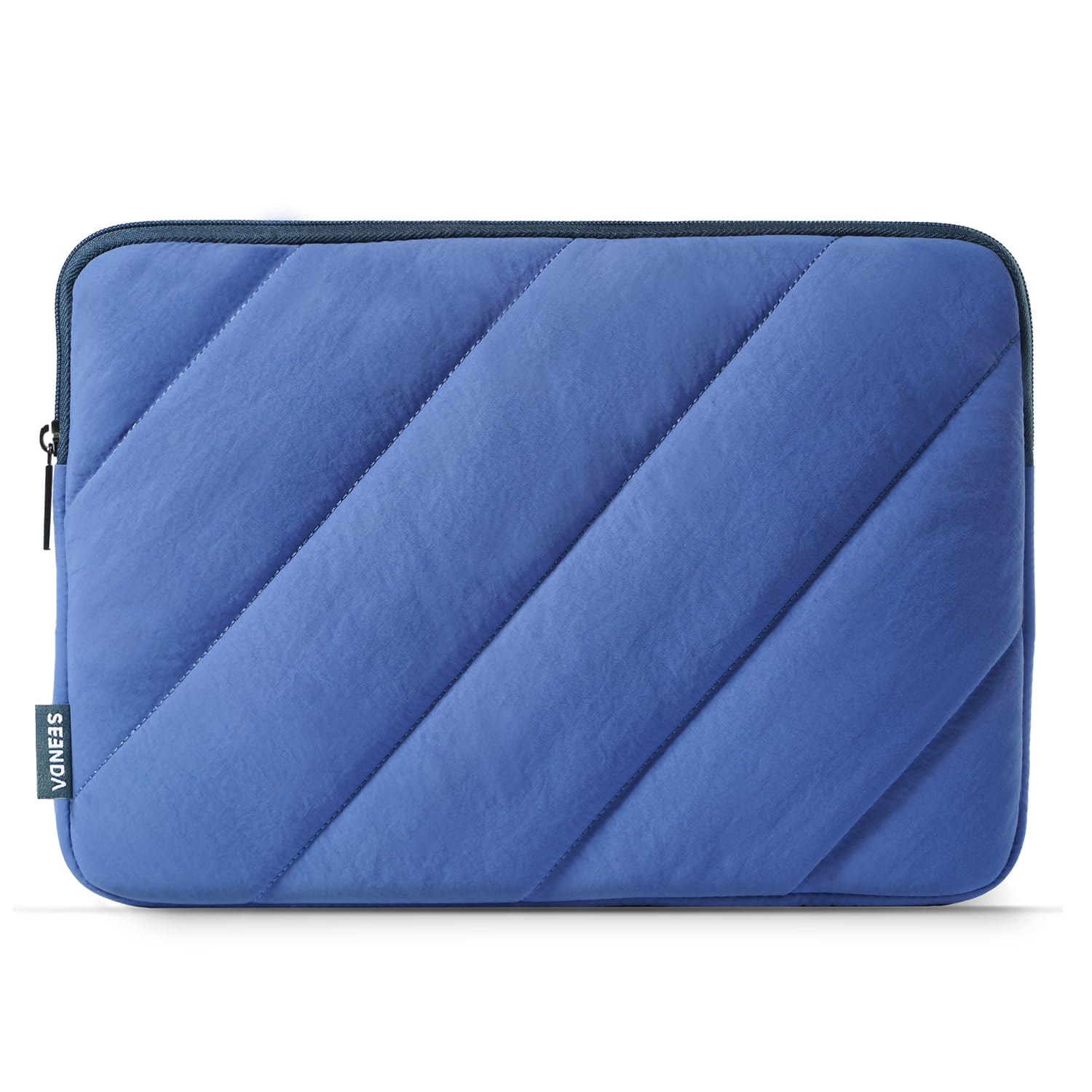 SEENDA 13~14 Inch Puffy Laptop Sleeve Water-Resistant Machine Washable | Cute Padded Soft Case for Laptop Computers from 12.2”x8.2” to 13”x9” (Navy Blue)