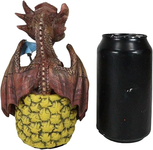 Miniatura 8 de Ebros Gift Figura de dragón de piña tropical de Tiki Mai Tai, bebida de alcohol borracho, 6.25 pulgadas de alto, medieval renacentista de fantasía,