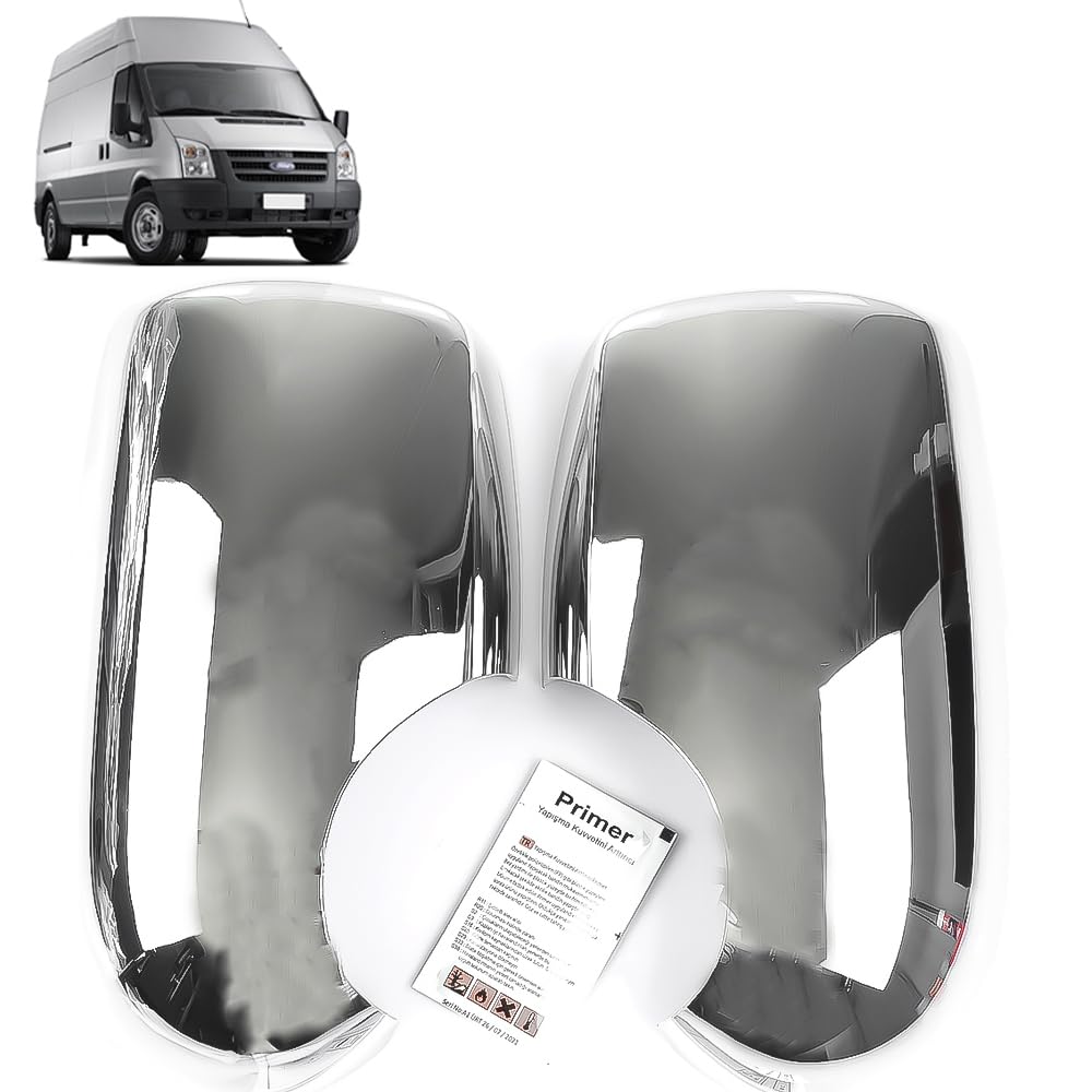 ROBUST Chrome Wing Mirror Covers Caps Abs Right & Left Door Side Mirrors Stainless Steel for Ford Transit Mk6 Mk7 2000-2013