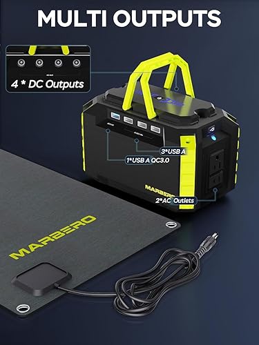 Miniatura 3 de MARBERO Generador solar de 150 W pico 150 Wh estación de energía portátil con panel solar incluido fuente de alimentación de campamento con salida
