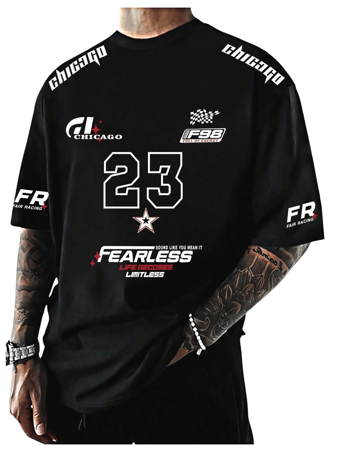 VIPWOLF Men's Number Graphic Jersey Shirt Y2K Racing Short Sleeve Shirts | Racing Jersey Shirts, Short Sleeve, Summer, Vintage Y2K Streetwear Tee Shirts