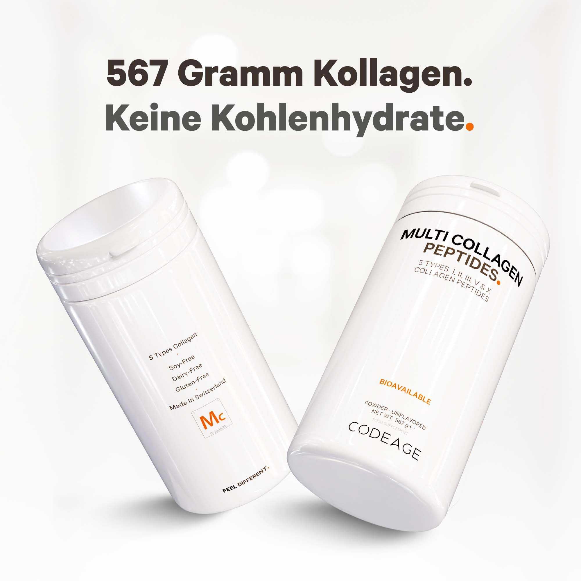 Codeage Multi Collagen Proteinpulver Peptide, 2-Monatsvorrat, hydrolysiert, Typ I, II, III, V, X, von Weidehaltung, Alles-in-einem Super Knochenbrühe-Kollagen-Ergänzungsmittel, 567 Gramm