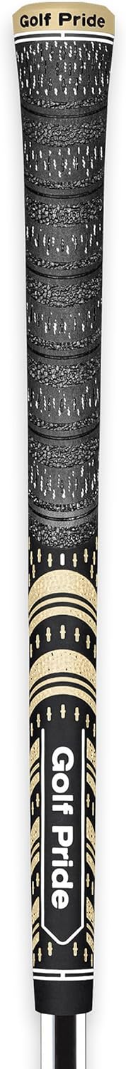 Golf Pride MCC Golf Club Grip - All-Weather Hybrid Grip - Brushed Cotton Cord & Pebbled Texture - Moisture-Wicking Technology - Black/Gold