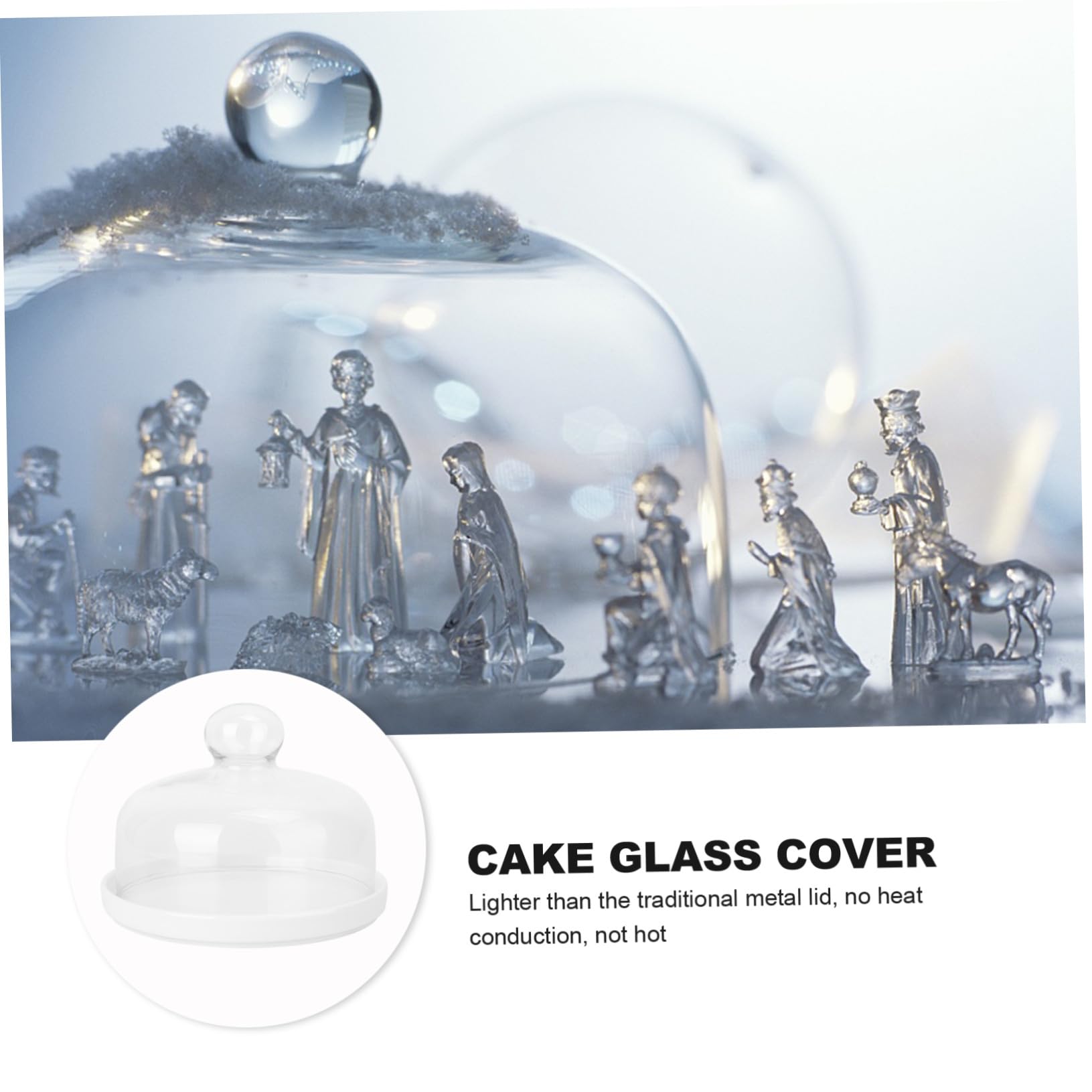 Transparente para Bandeja de Alimentos Tapa Redonda para Pasteles Resistente Cambios Térmicos para Lavavajillas y Refrigerador para Proteger Postres y Snacks