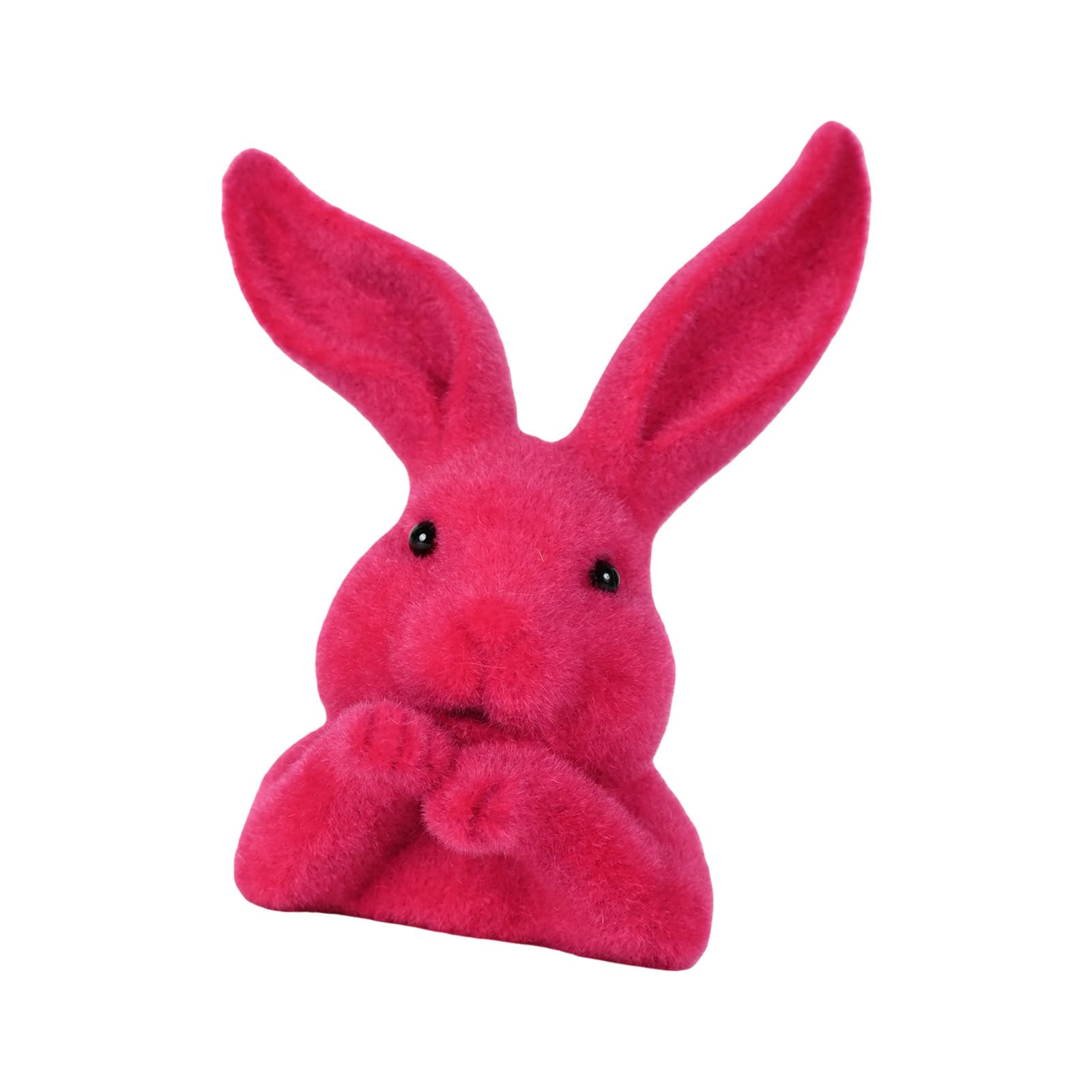 Tsophreniq Easters Faux Moss Flocking Rabbits Head Figurine Home Decors Resin Statue for Living Room Tabletop Shelf Ornament Easters Bunnies Ornament