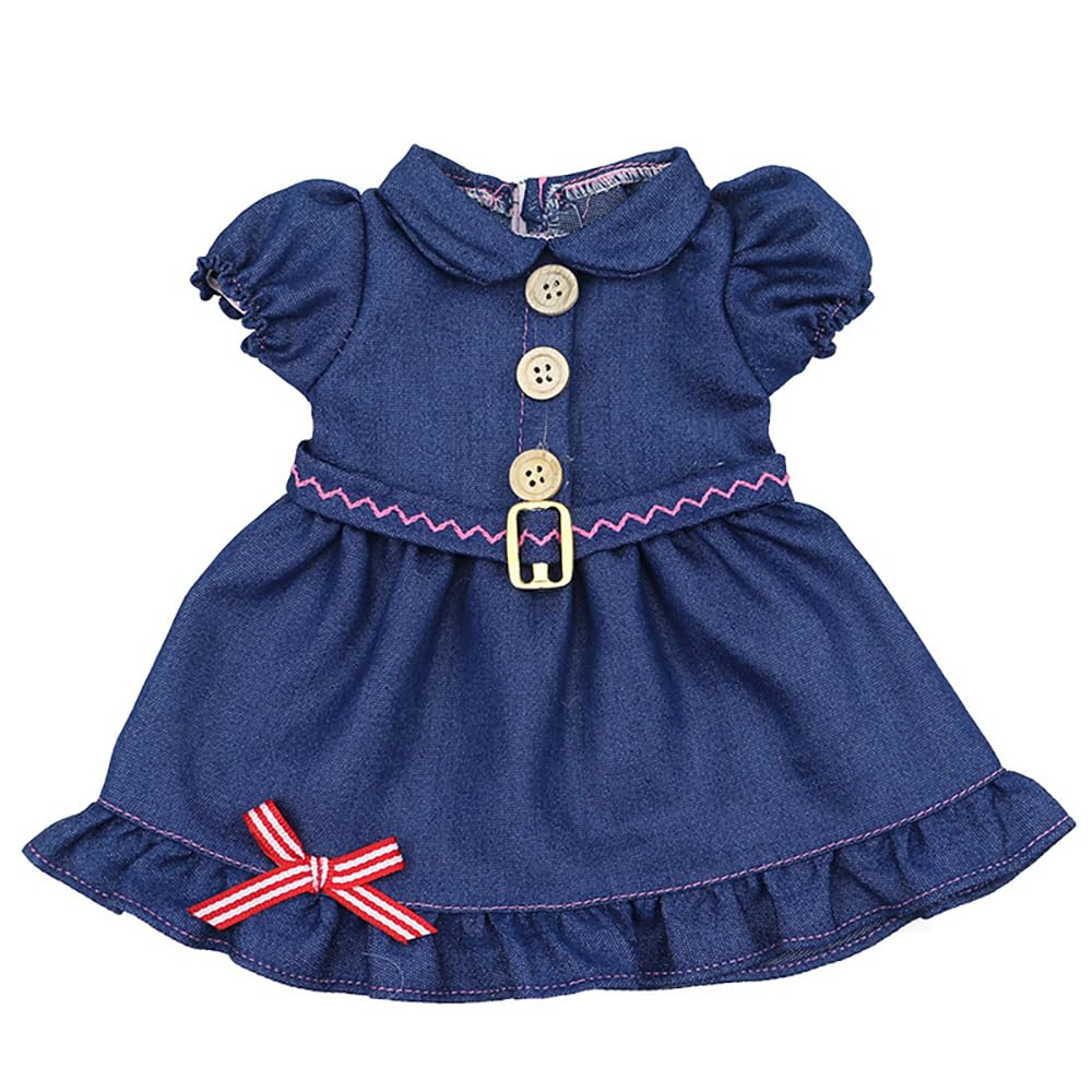 DUORUIMI Doll Clothes Jeans Dress Summer Outfit for American Girl Doll 18-inch