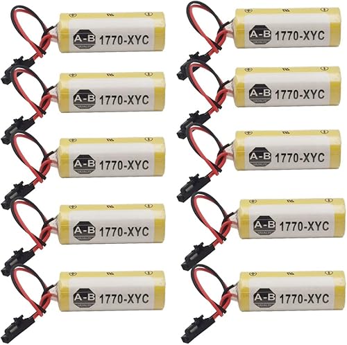 BALOLO (10-Pack) 1770-XYC 3V 1800mAh Lithium PLC Battery for Allen Bradley PLC 1770-XYCA 1770-XYB Cell Non-Rechargeable