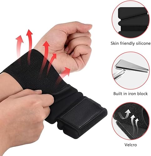 Miniatura 3 de Juego de 2 pesas de silicona ajustables para muñeca y tobillo para mujeres y hombres, pulseras de peso de silicona ajustables (1 libra cada una)