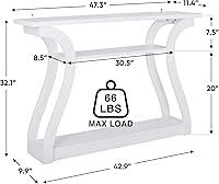 Vista 3 de SUPER DEAL Wood Console Table for Entryway, 3 Tier Modern Sofa Table with Curved Frame and 2 Open Storage Shelves, Narrow Table for Hallway Living