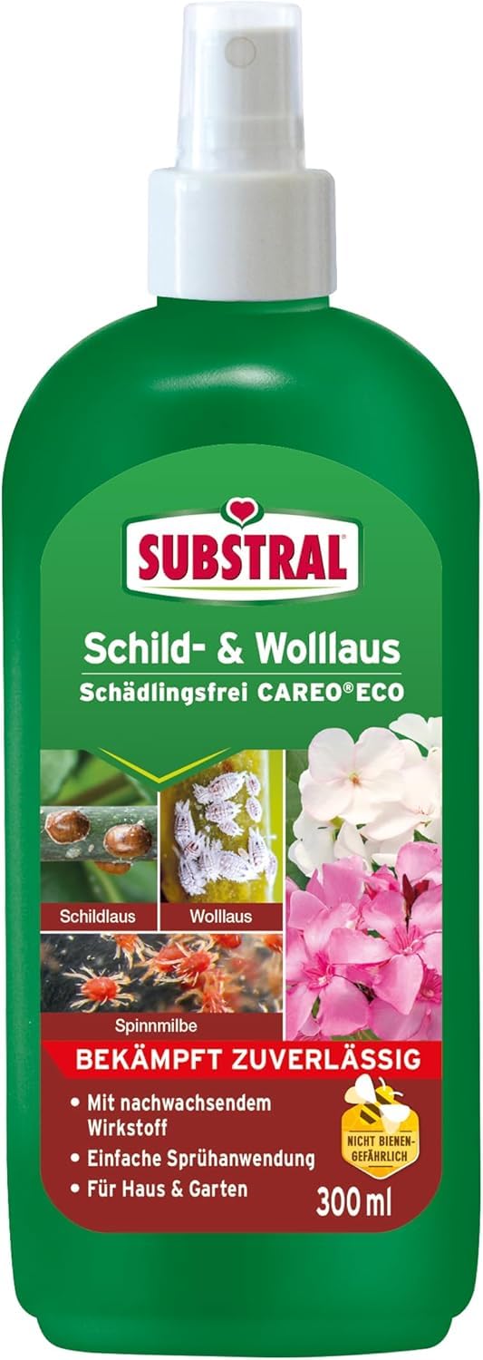 Substral Schild- & Wolllaus Schädlingsfrei Careo Eco, 300 ml - gegen Schild- und Wollläuse, Spinnmilben, Blattläuse, Weiße Fliege