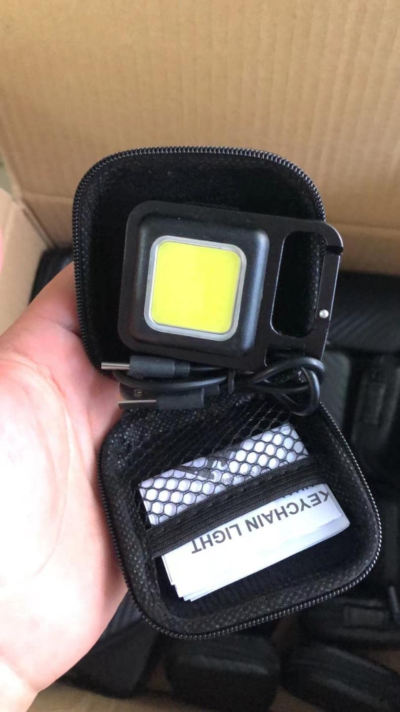 COB Small Torch, Small LED Torch USB Rechargeable, 4 Light Modes 800 Lumens Portable Pocket Light With Folding Stand Bottle Opener And Magnet Base For Camping, Walking And Fishing. (500MAH-Y)