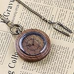 Tiong Wooden Pocket Watch,Customized Wooden Pocket Watches for Men Handmade Bamboo Wood Analog Quartz Custom Pocket Watch with Chain Gift for Father's Day - Image 5