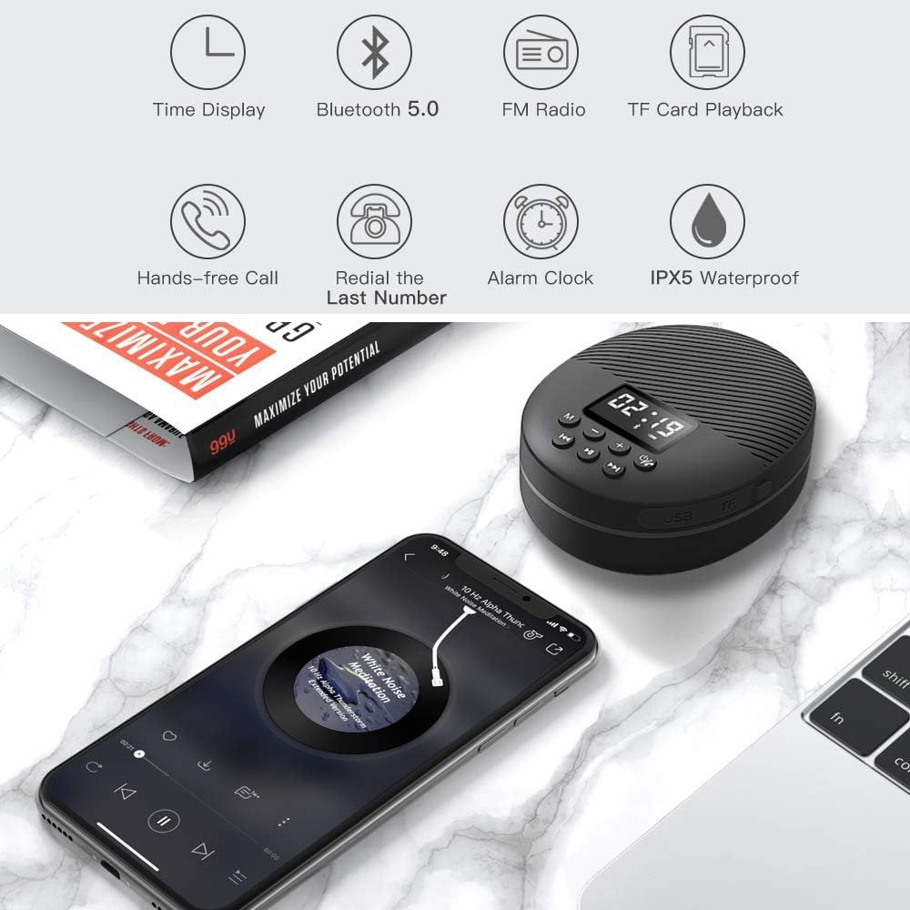 Bеѕt Prоmо Shower Radio Speaker with Bluetooth 5.0, AGPTEK Waterproof Wireless Bathroom FM with Suction Cup 12H Long Playback Time, Lanyard, LCD Screen Display, Handsfree Calling, Storage Card Playback Black Lоwеѕt Prісе Shower Radio Speaker with Bluetooth 5.0, AGPTEK Waterproof Wireless Bathroom FM with Suction Cup 12H Long Playback Time, Lanyard, LCD Screen Display, Handsfree Calling, Storage Card Playback Black