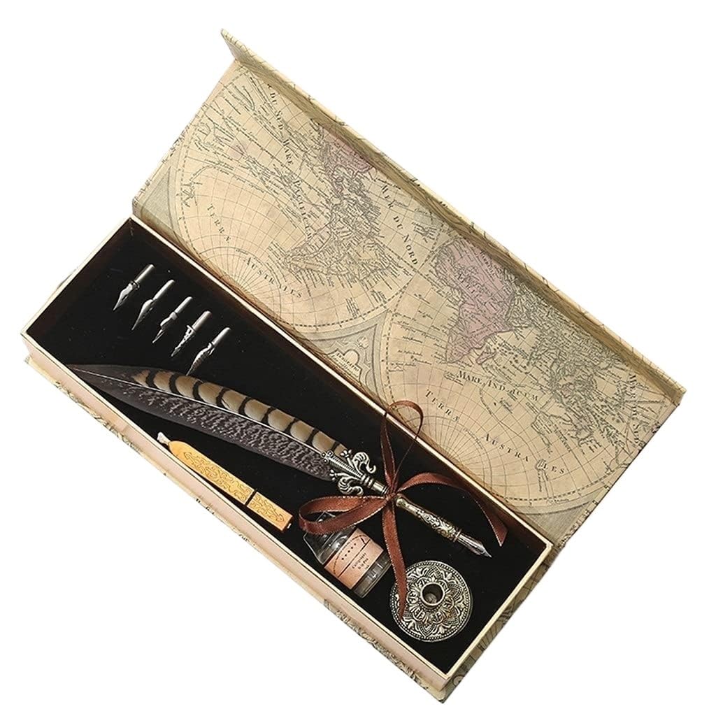 Zestaw piór do kaligrafii, 1 zestaw kaligraficznych piór maczanych z wieloma stalówkami Zestaw artykułów piśmienniczych do pisania w stylu retro Pełny zestaw artykułów piśmienniczych dla uczniów