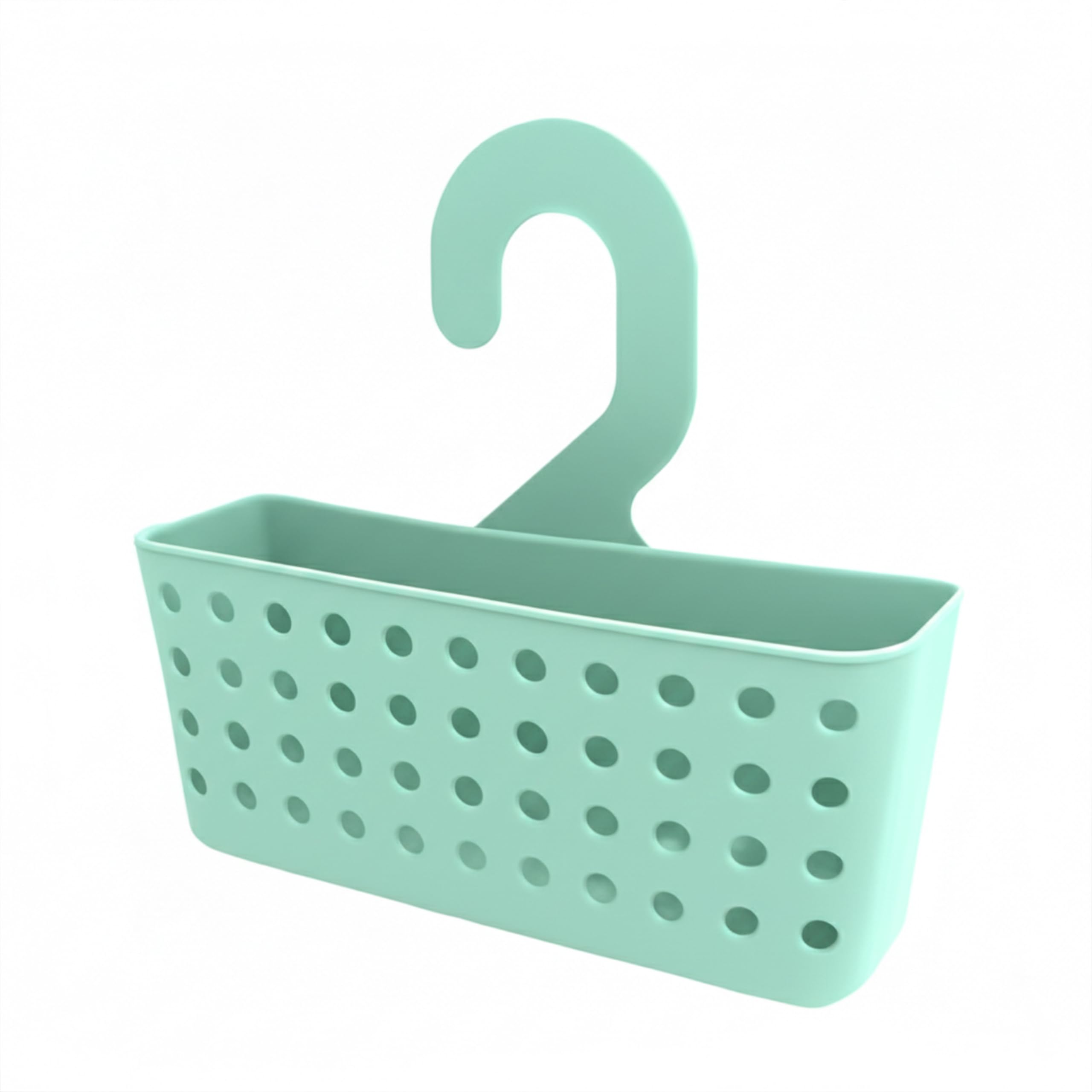 Ketayle Premium Plastic Shower Caddy Mint Green - Wall Mounted Storage Basket for Bathroom Essentials, Space-Saving Organizer with Large Capacity for Shampoo, Soap, Towels, and Toiletries