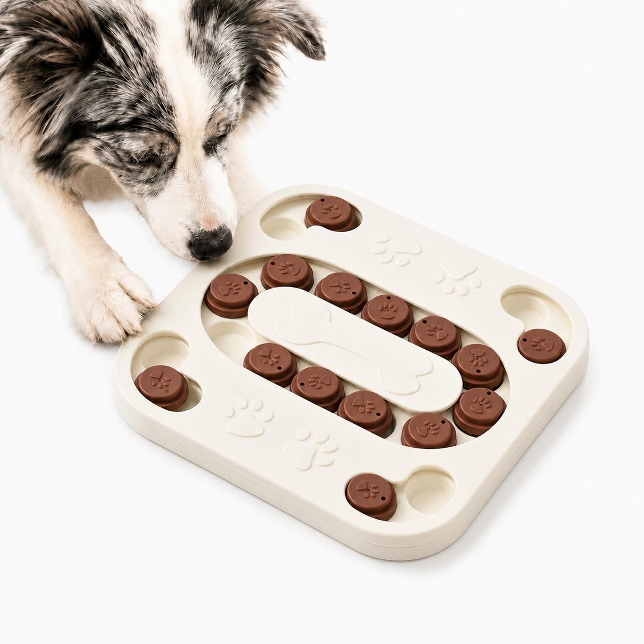 HAOYEGUOJI Cat Puzzle Feeder, Treat Maze Toy, 9.7 x 9.7 x 1.0 in | Partitioned treat maze…