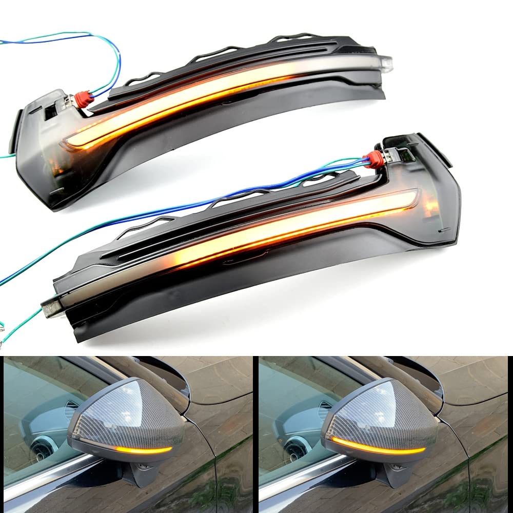 dinamiche indicatori di direzione una coppia specchio luci led per Audi A3 8V S3 RS3 2013-2020 Giallo