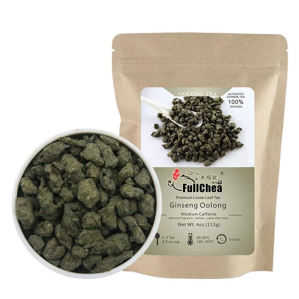 FullChea - Ginseng Oolong Tea - Oolong Tea Loose Leaf - Imperial Ginseng Tea - Natural Ren Shen with Unique Aroma and Taste 4oz / 113g