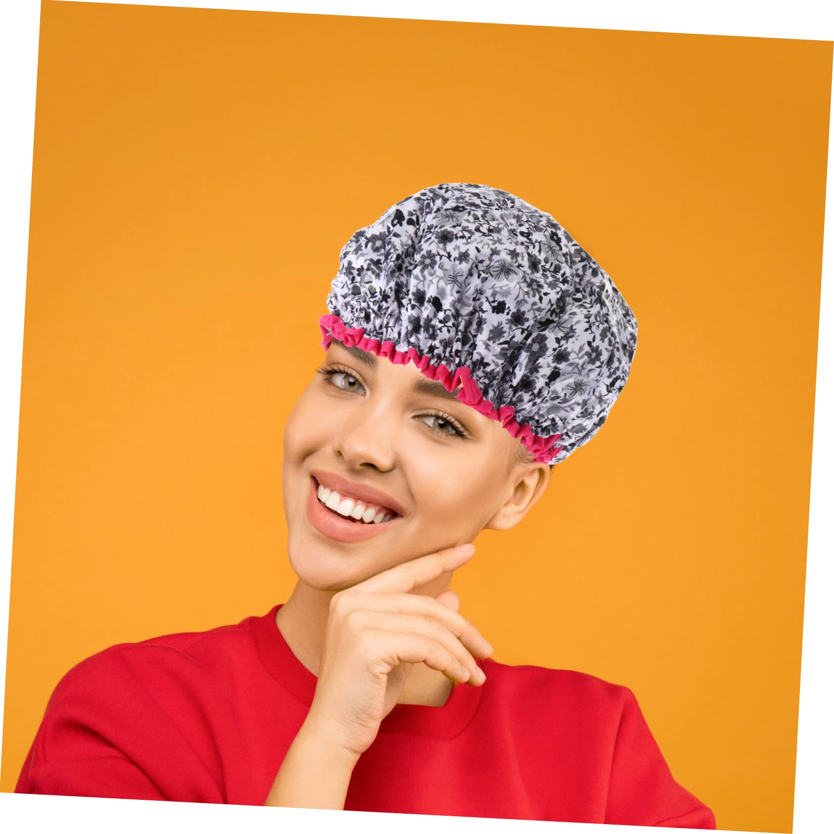 Beaupretty 6piezas Gorro Doble Para Pack De Sombreros Para Mujeres Diseño Impreso Para Cuidado Facial Baños y Limpieza Del Hogar