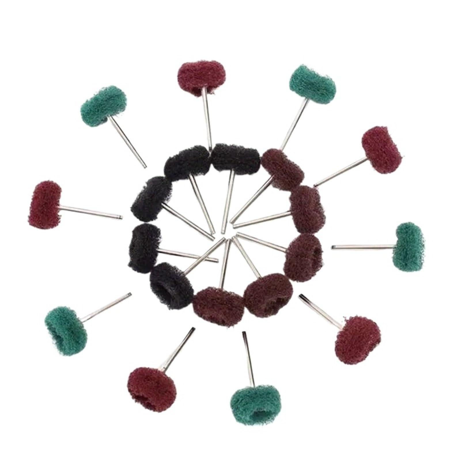20pcs Drill Abrasive Brush Nylon Buffing Polishing Wheel with 2.35mm Shank Grinding Sanding Head