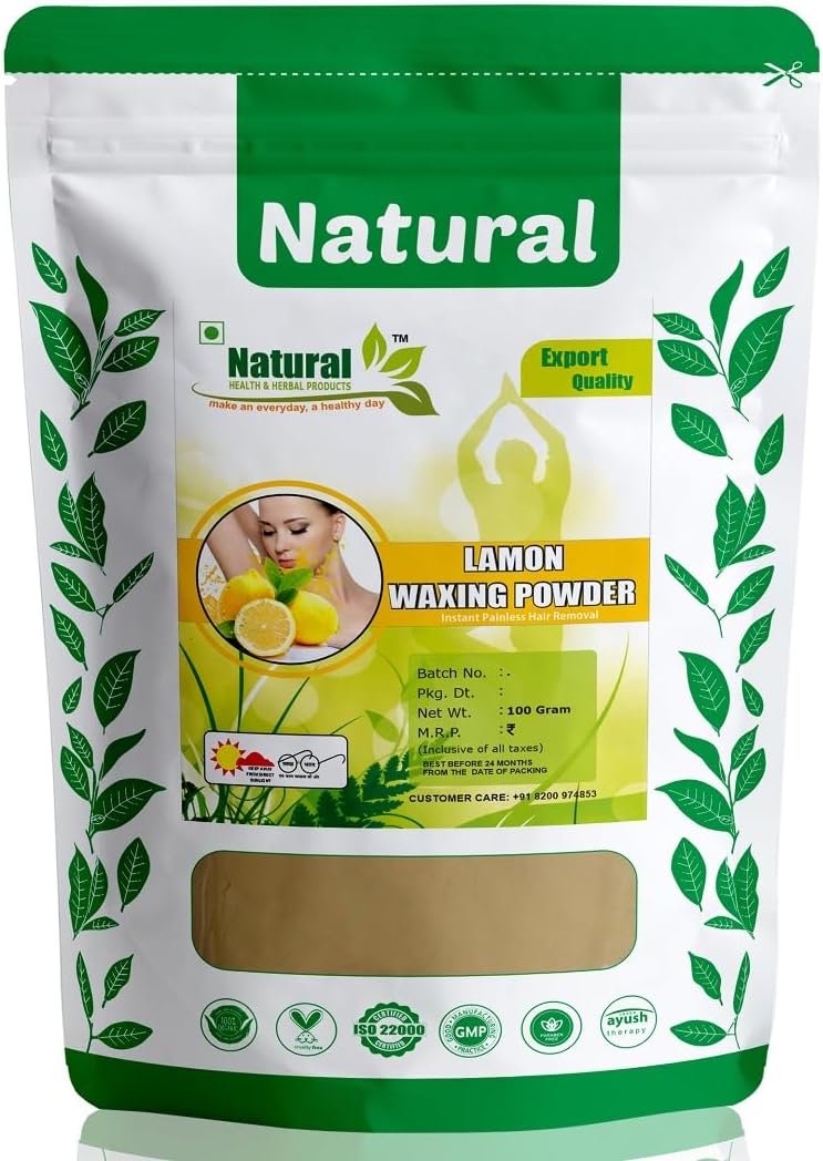Unisex Adult Lamon Flavour Waxing Powder Instant Hair Remover For All Types Of Hair & Skin, Hands, Legs, Underarms, Bikini (Private Part) Area (100 G), Pack Of 1