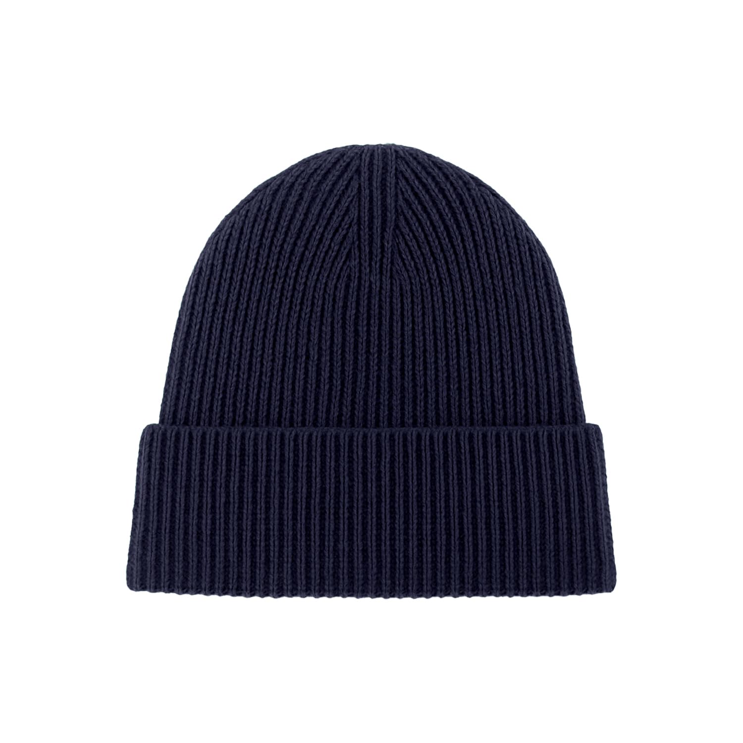 Berretto in Maglia al 100% in Lana con Risvolto - Cappello a Coste 1X1 - Made in Italy - Prodotto Artigianale - Uomo/Donna