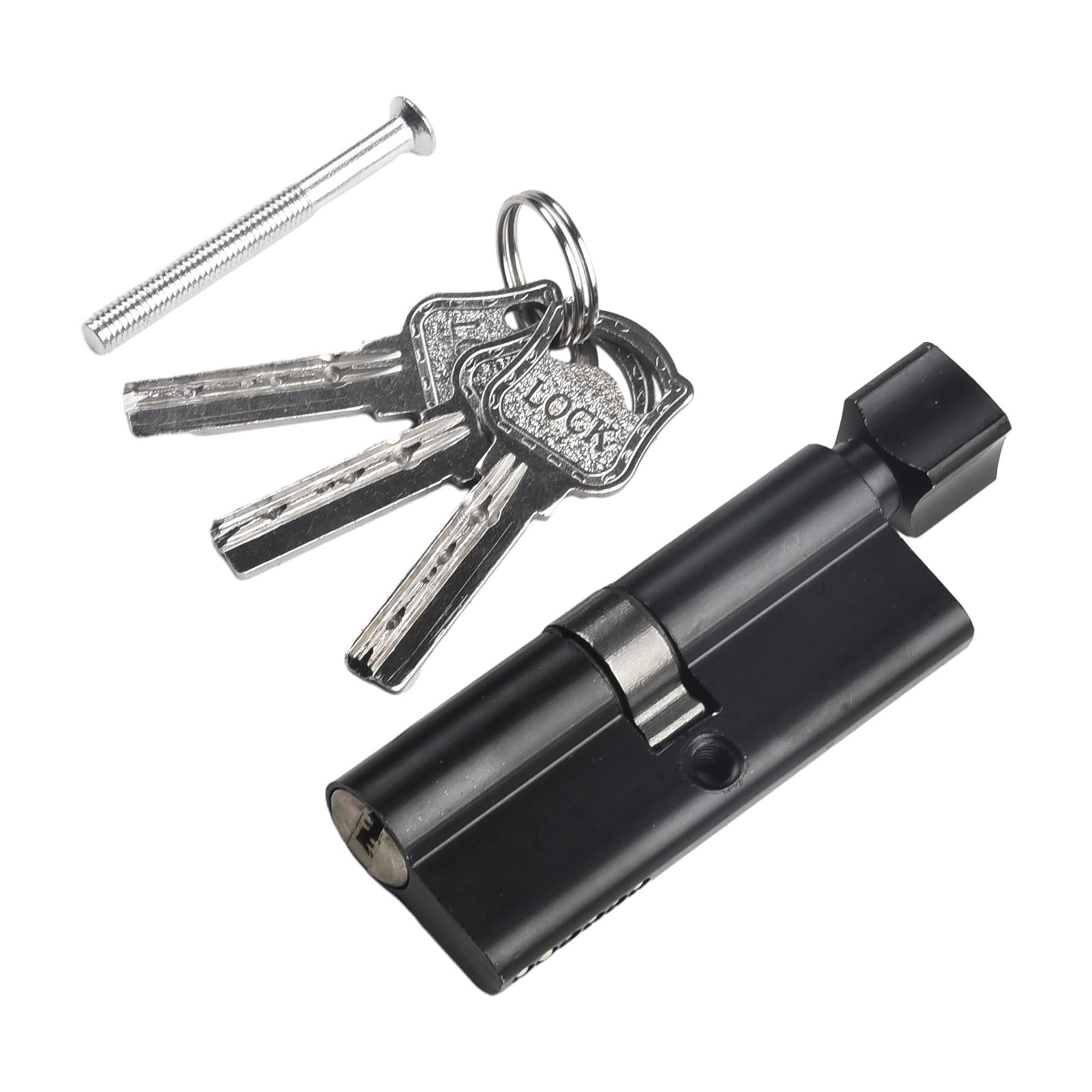 Serrure à cylindre anti-crochetage barillet de porte noir européen avec 5 clés réversibles