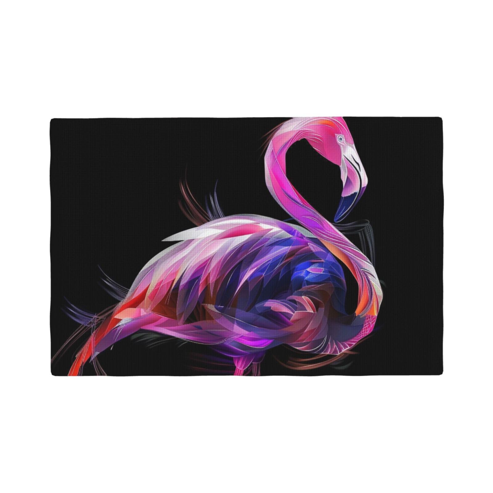 Abstract flamingo Print Placemats Set, Heat Resistant Washable Placemat 12x18in Table Mats for Party Kitchen Dining Table Decoration Indoor Outdoor, Four Pieces