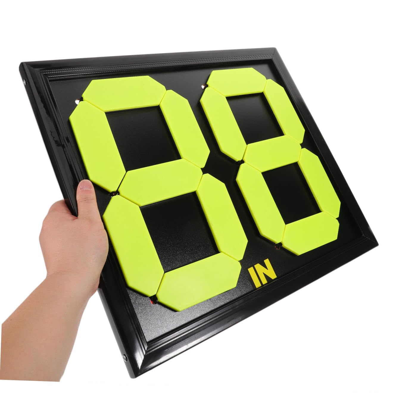 Vaguelly Tabellone Segnapunti Calcio Portatile Fluorescente in Pp, Lavagnetta Manuale Sostituzione Giocatori per Arbitri, Accessorio Compatto per Sport di Squadra come Calcio, Basket