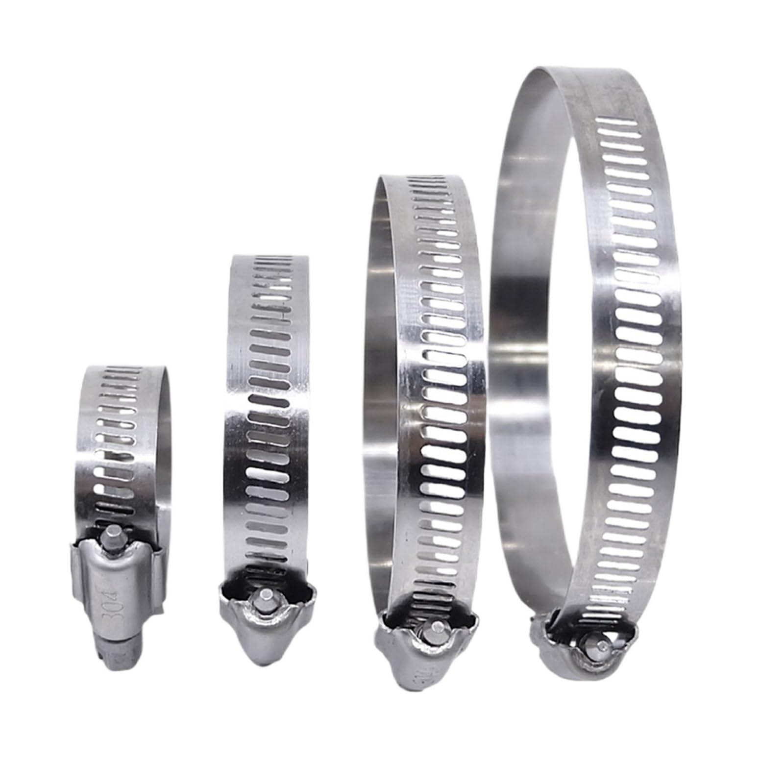 Stainless Steel Pipe clamp 3/10pcs Hose Clips Pipe Clamps 6mm-600mm Stainless Steel Hoop Clamp Hose 304 Stainless Steel(141-165mm - (10pcs))