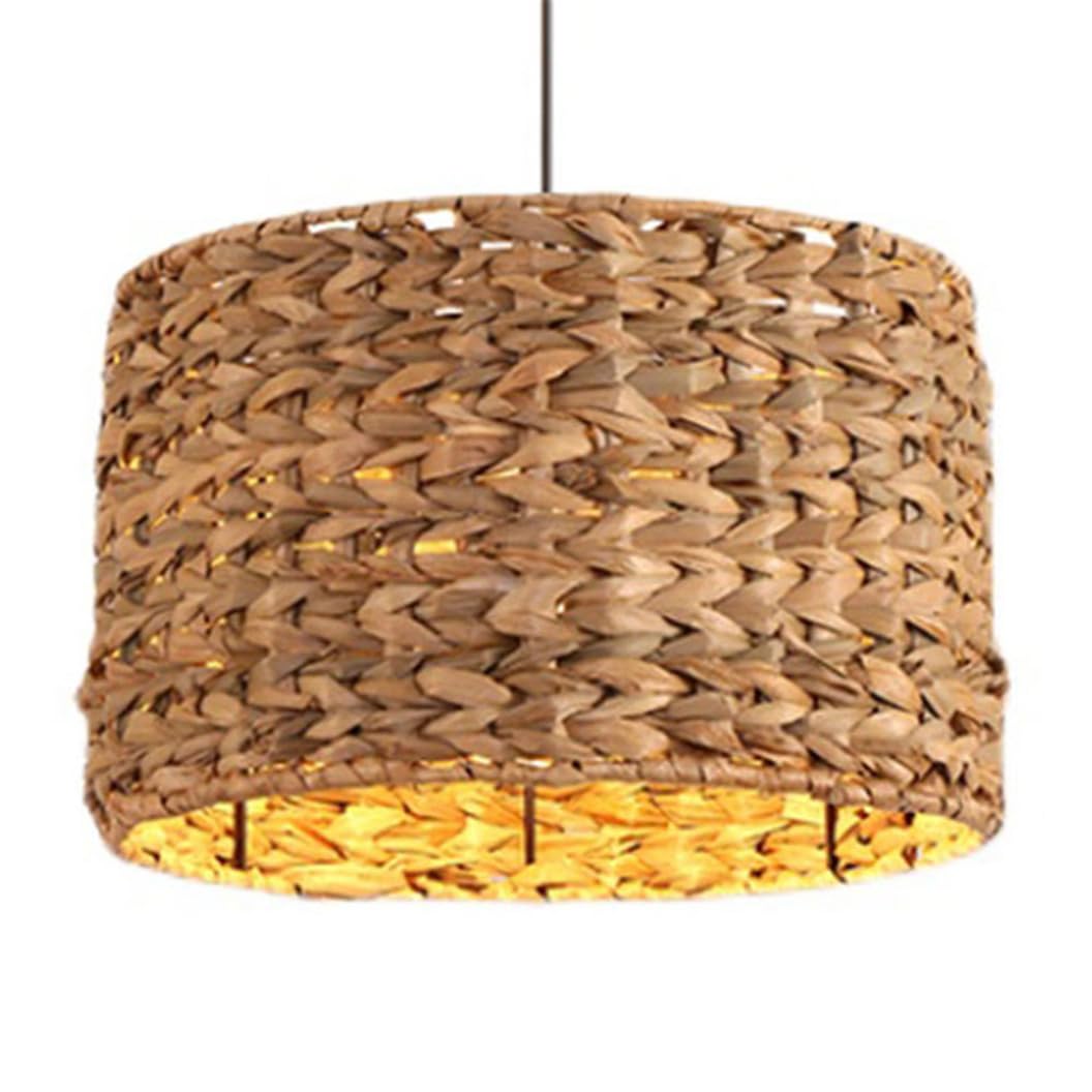 CSSYKV Coastal Weaving Rattan Chandelier Farmhouse Dome Light Fixtures Rattan Basket Lantern Modern Foyer Natural Bamboo Rattan Basket Hanging Light for Dining Kitchen Hallway Bedroom Entryway