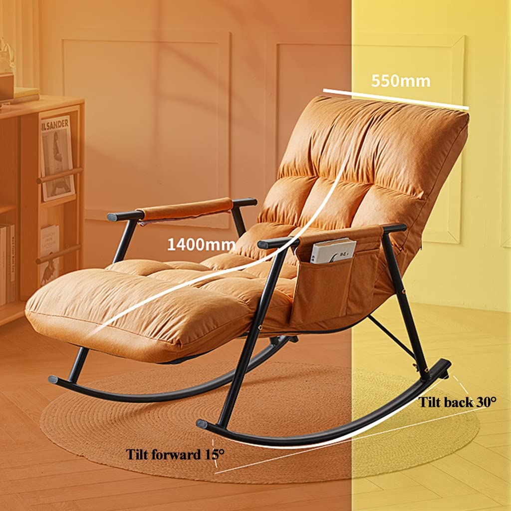 Silla mecedora Lazy Lounge con reposapiés, sillón tapizado de tela, sillón de respaldo alto, silla giratoria