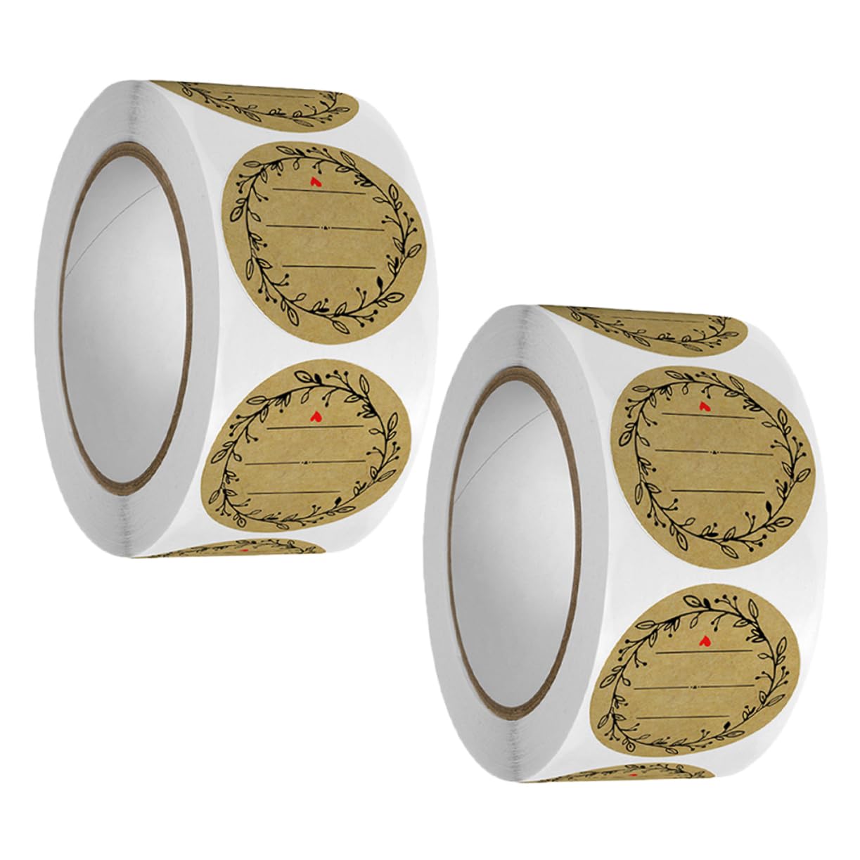 jojofuny 4 Ensembles Autocollants D'étiquettes Auto-adhésives Mignon Stickers Remercier Autocollants Multi-usages Autocollant Étiqueter Papier Kraft 2 Rouleaux*4