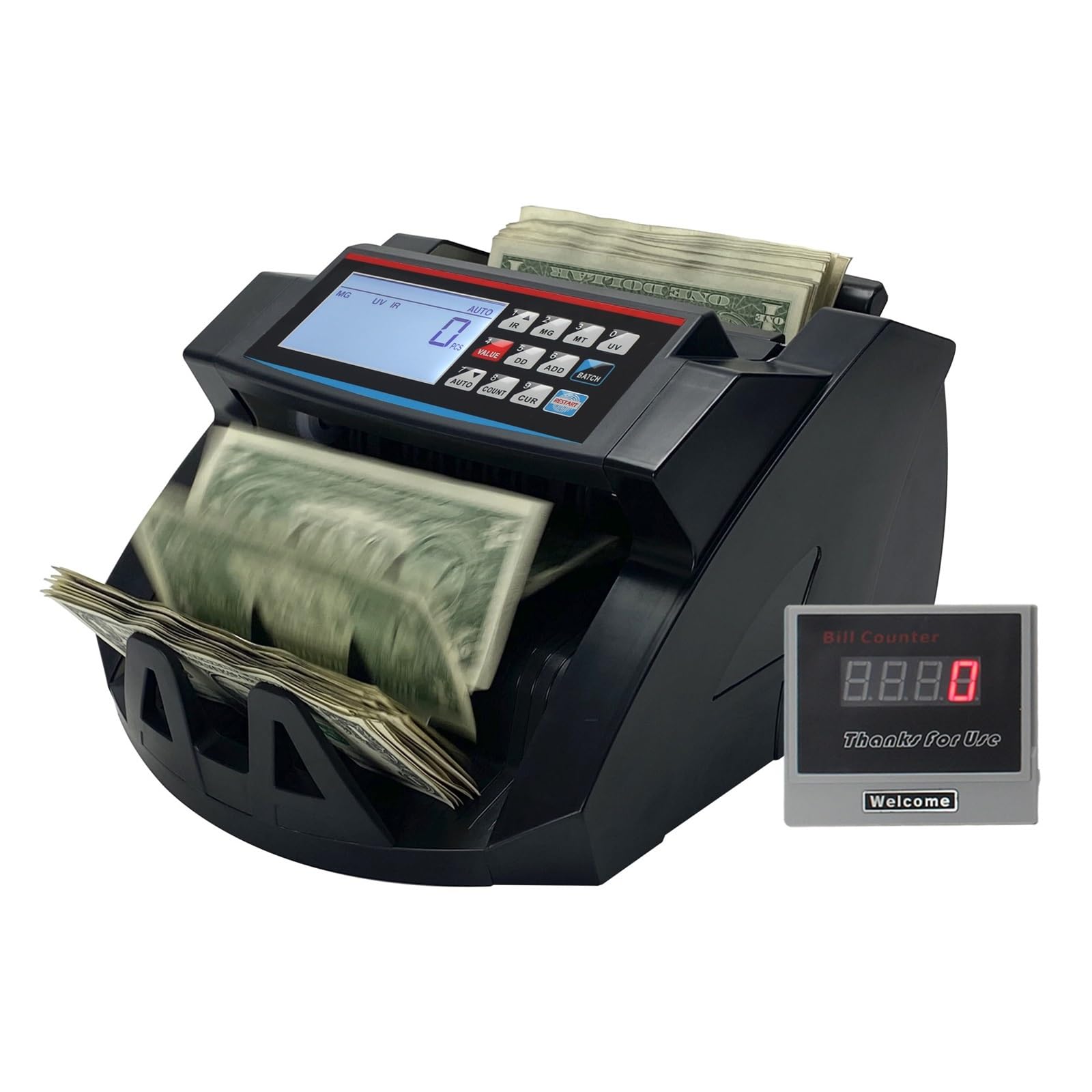 Leprem Nero 2100D Multi-Currency Money Counter With Bill Detector & Calculator(Nero)