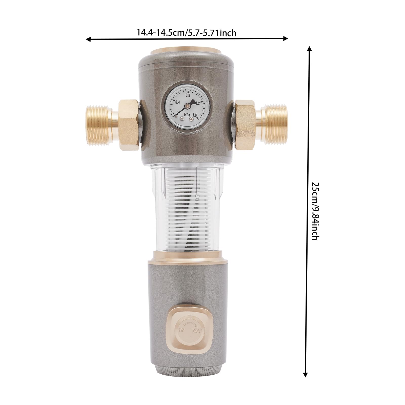 Filtro de filtrado de 40 micras de finura de retrolavado, enjuague automático, óxido y filtro de sedimentos, 7 toneladas de alto caudal para plantas de agua domésticas, gris