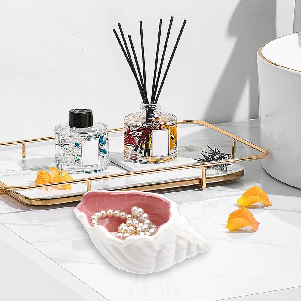 FREEBLOSS Set 3 Vassoi Conchiglia In Ceramica Per Gioielli, Anelli, Orecchini, Collane – Regalo Originale
