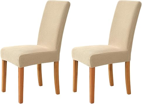 SZJIAHTM 2 Pcs Large Jacquard Dining Room Parson Chair Covers Elastic Stretchable High Back Chair Slipcovers for Kitchen Wedding Banquet Decor