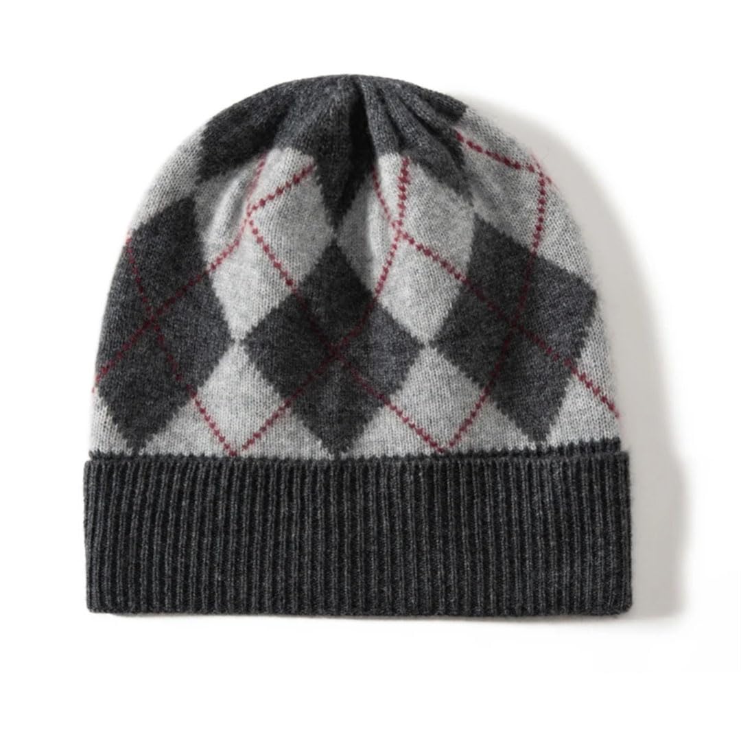 Damskie czapki w kratę zimowe miękkie 100% kaszmir czapka dzianinowe czapki biodrowe ciepłe czapki beanie dla kobiet mężczyzn
