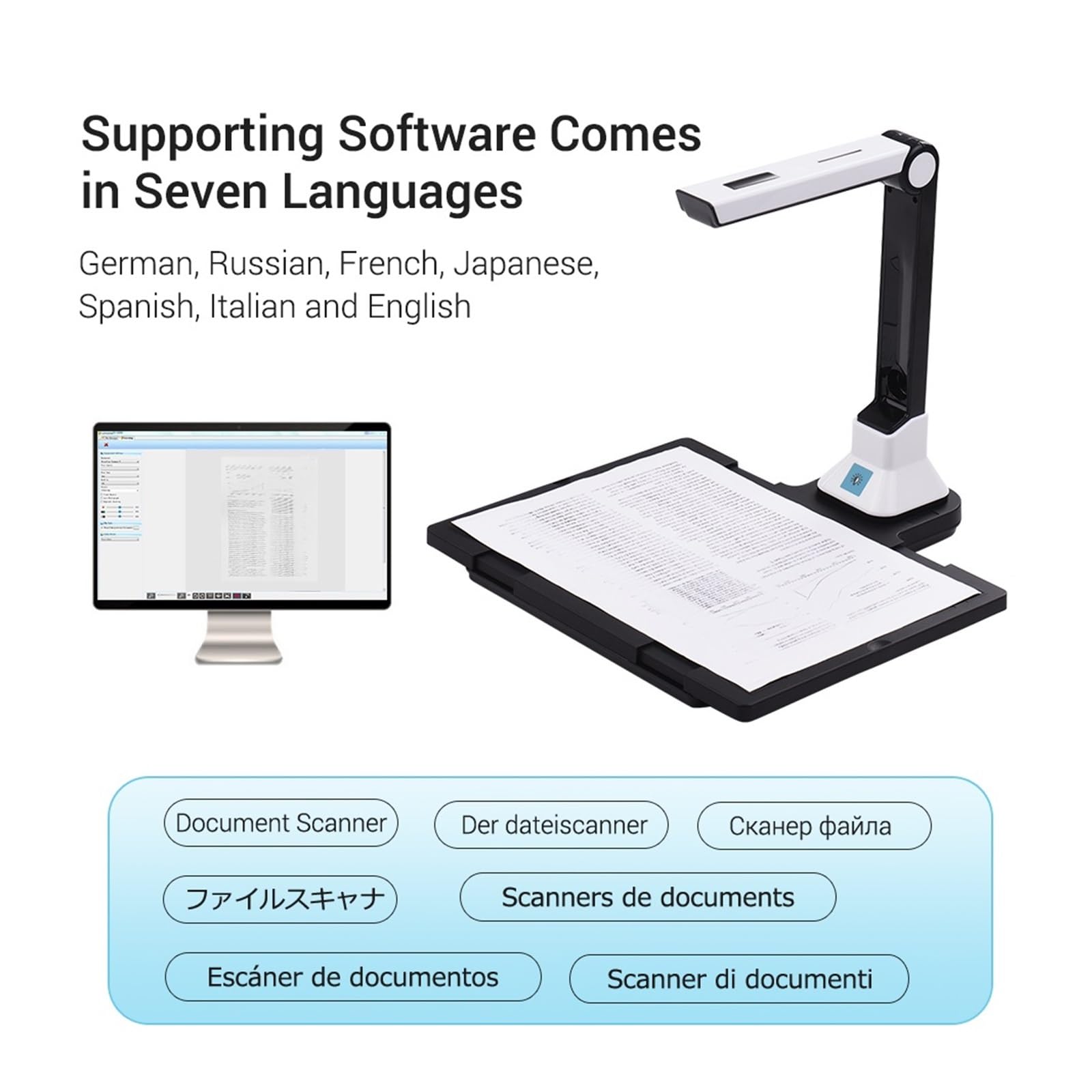 Scanners de Documents, Capture de Scanner Portable BK50 de 10 mégapixels, caméra de Document de Format A4 for la Reconnaissance de Documents de fichiers de Cartes