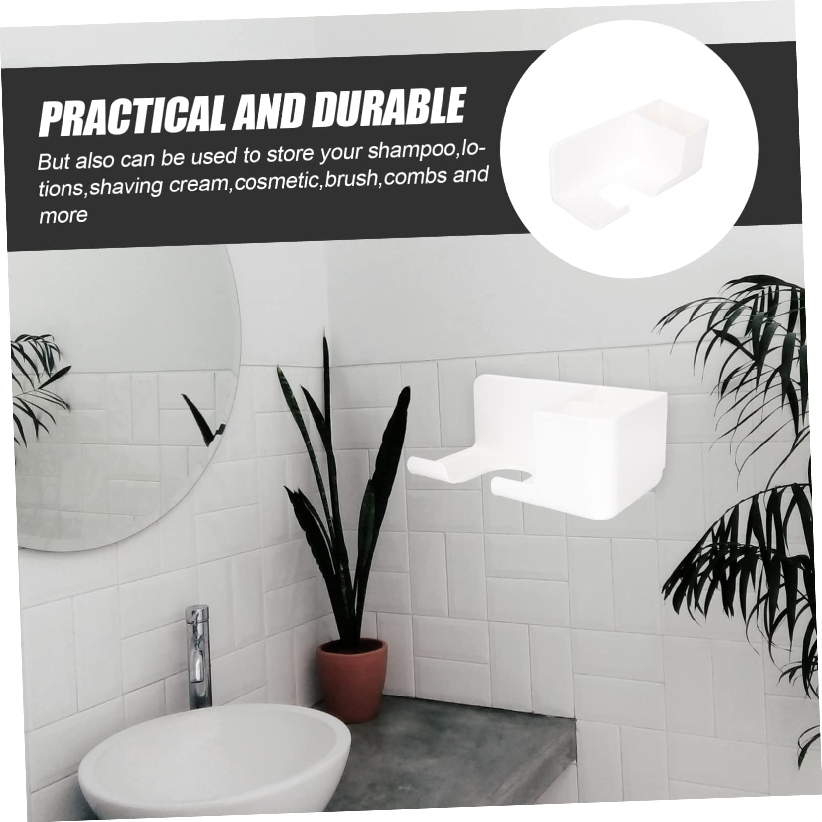 Gogogmee Hair Dryer Stand Punch Adhesive Hair Tool Organizer Wall Mount Styling Tools Storage Rack