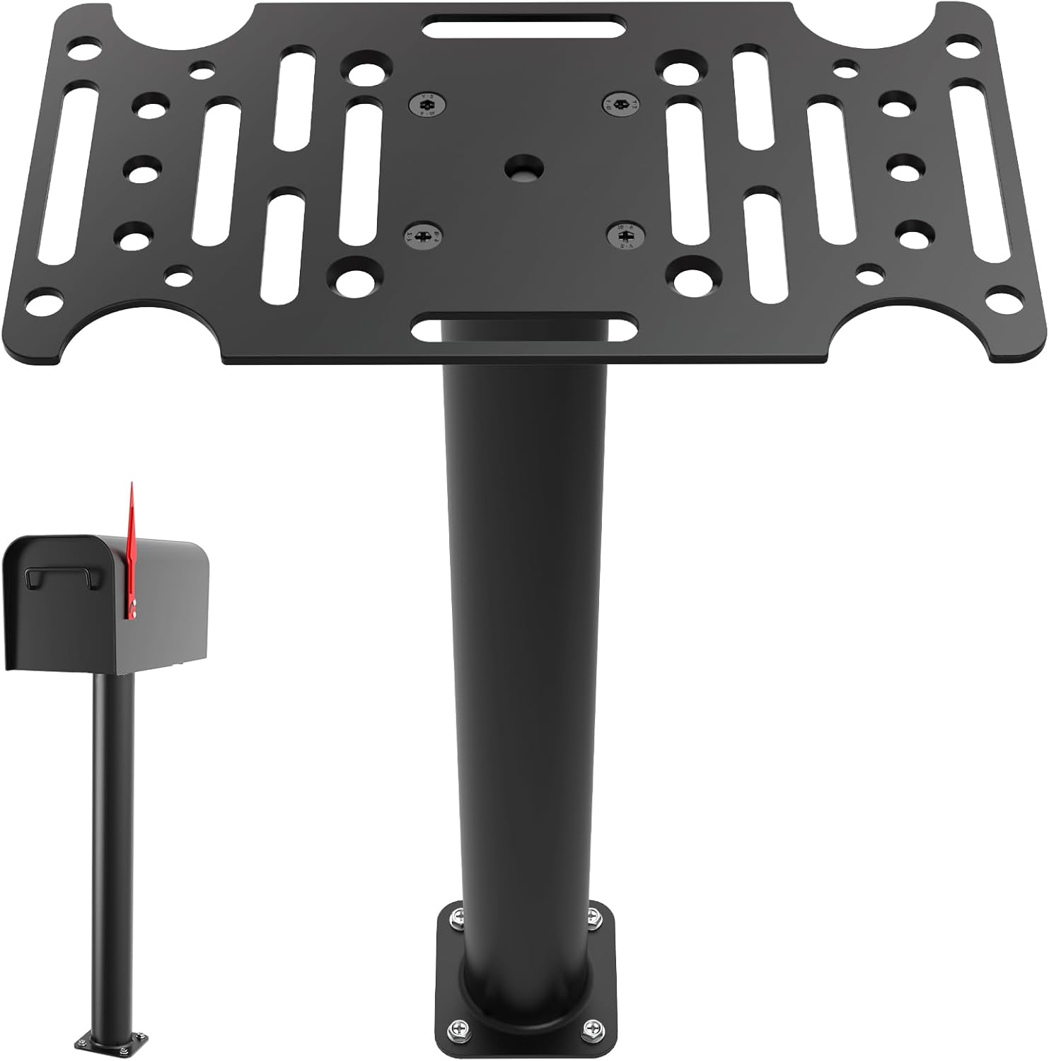43" Tall Mailbox Post with Mounting Bracket, Mounting Post for Use with Mailbox Bracket,Heavy Duty In-Ground Post for Outdoor Mailboxes,Compatible with Mail Boss, Architectural MAILBOXES, Gibraltar