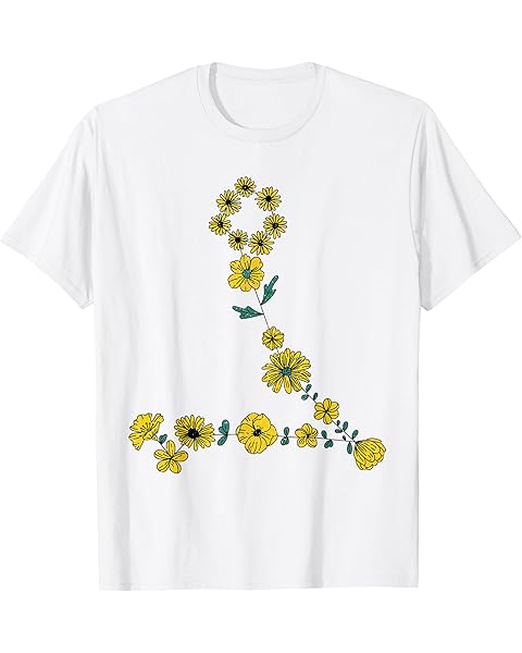 Pisces Constellation as Flowers | Zodiac Sign T-Shirt