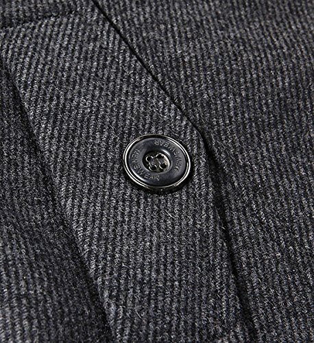 Image of chouyatou Men's Winter Stylish Wool Blend Single Breasted Military Peacoat