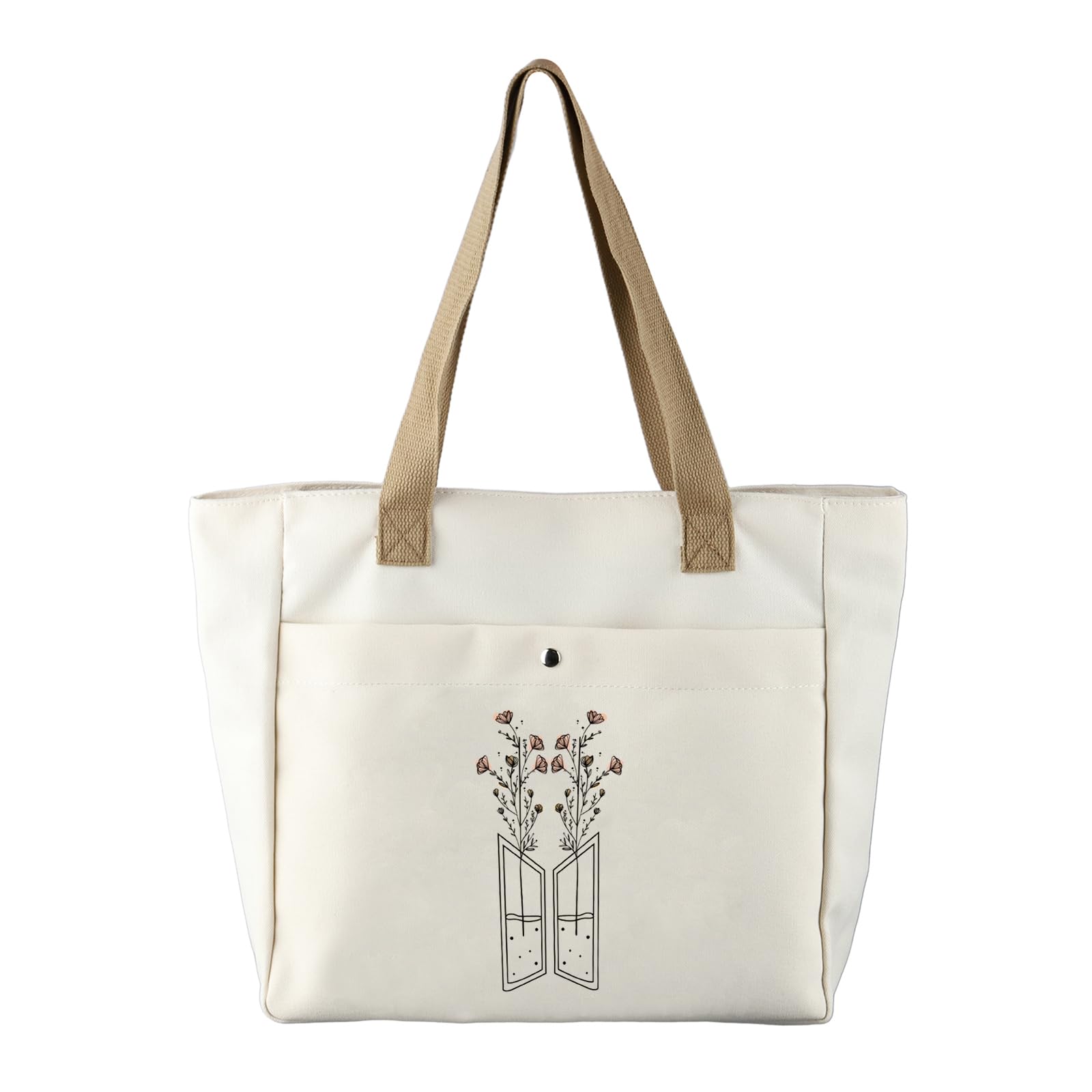 CMNIMKpop Bangtan Merchandise Flower Tote Bag K-Pop Army Gift Korean Music Lover Gift