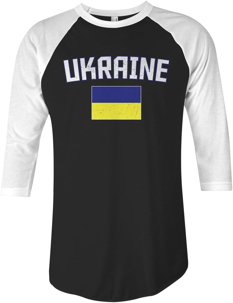 Threadrock Ukraine Flag Unisex Raglan T-Shirt