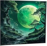 Beautiful Landscape Greeting Card - nature green moon greeting card 145 x 145mm