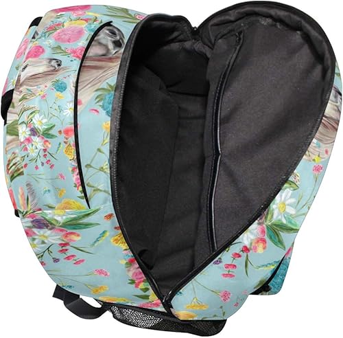 Miniatura 6 de Mochilas escolares mochila de caballo de flores para estudiantes grandes para niñas niños escuela primaria bolsa de hombro bolsa de libros